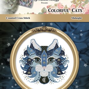 Colorful Cats Frosty Counted Cross Stitch Pattern Digital PDF Download by Pamela Kellogg image 8
