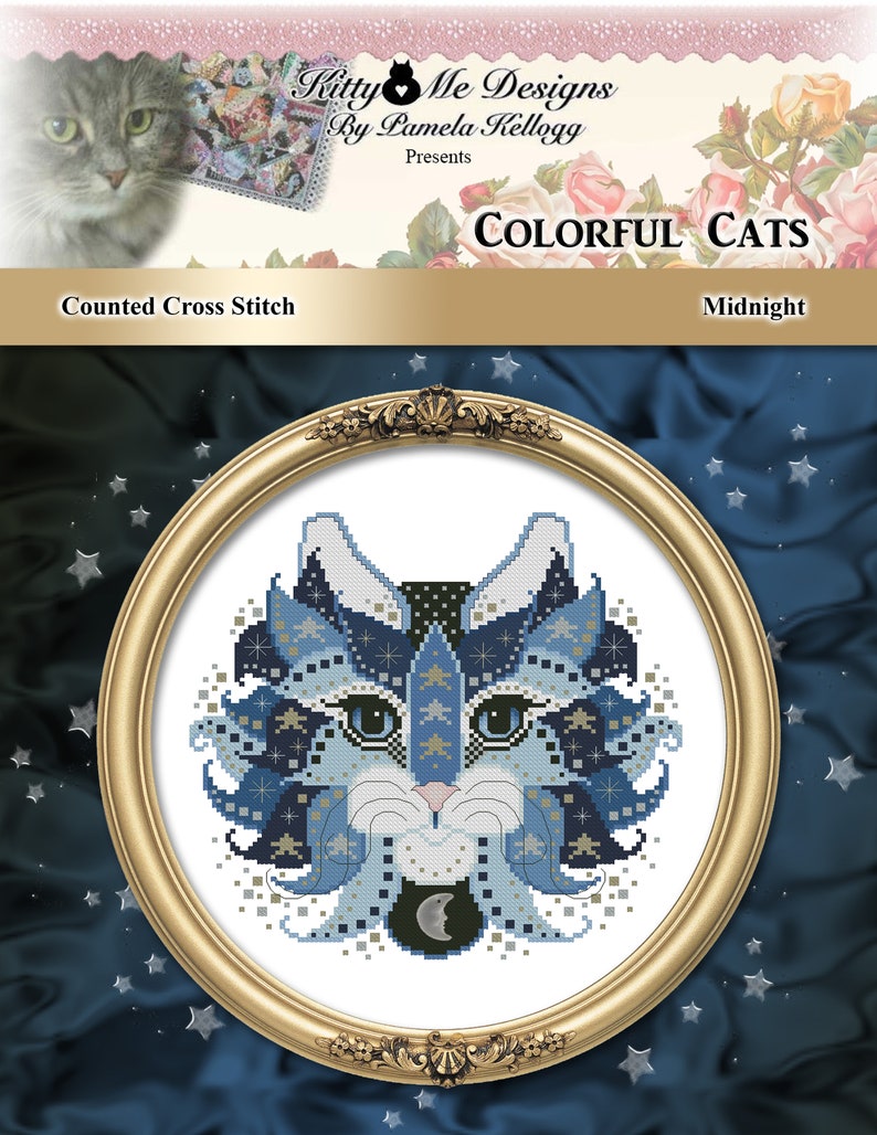 Colorful Cats Frosty Counted Cross Stitch Pattern Digital PDF Download by Pamela Kellogg image 8