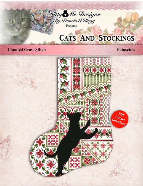 Katze Weihnachtsstrumpf Kreuzstich-Muster: Weihnachtsstern (Digital PDF) -  Etsy sterreich