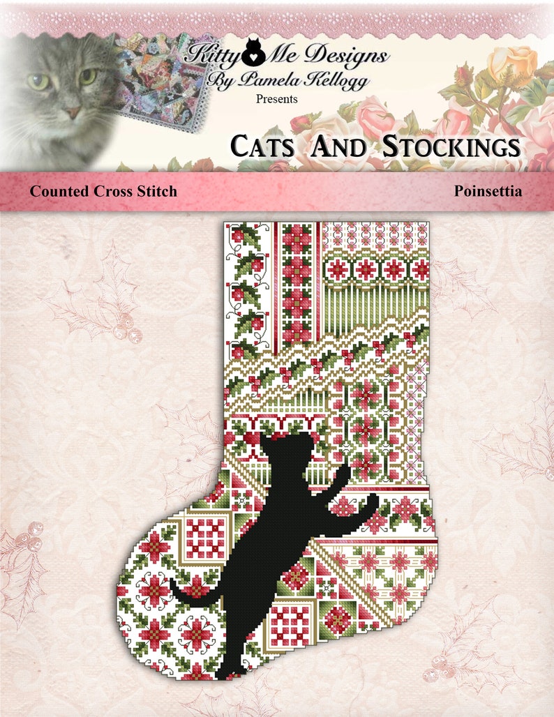 Rose And Grapes Victorian Christmas Stocking Cross Stitch Pattern PDF Download by Pamela Kellogg image 8