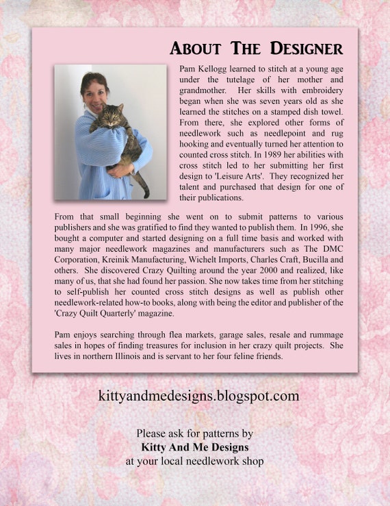 Cross Stitch Pattern Colorful Cats Valentino Modern Geometric Mandala Printed Pattern Leaflet by Pamela Kellogg