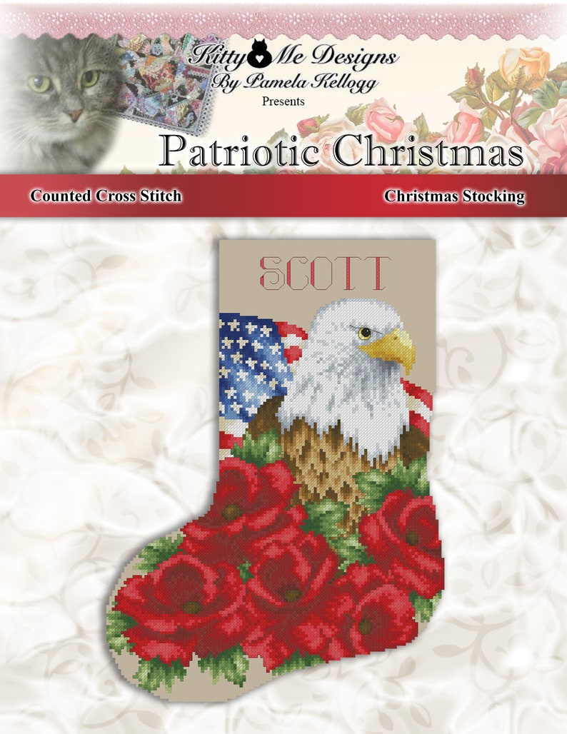 Rose And Grapes Victorian Christmas Stocking Cross Stitch Pattern PDF Download by Pamela Kellogg image 6