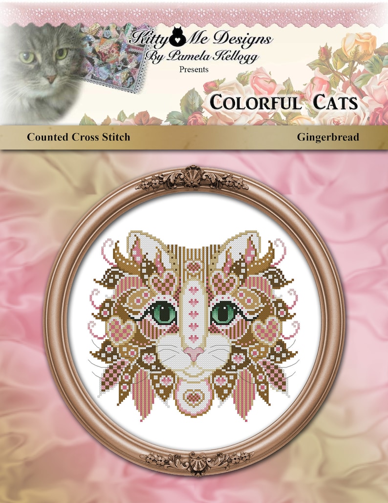 Colorful Cats Frosty Counted Cross Stitch Pattern Digital PDF Download by Pamela Kellogg image 9