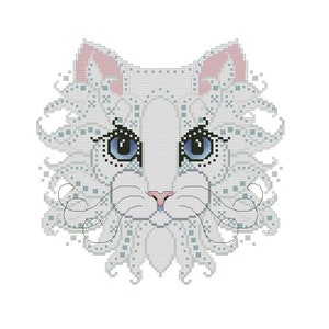 Colorful Cats Frosty Counted Cross Stitch Pattern Digital PDF Download by Pamela Kellogg image 3