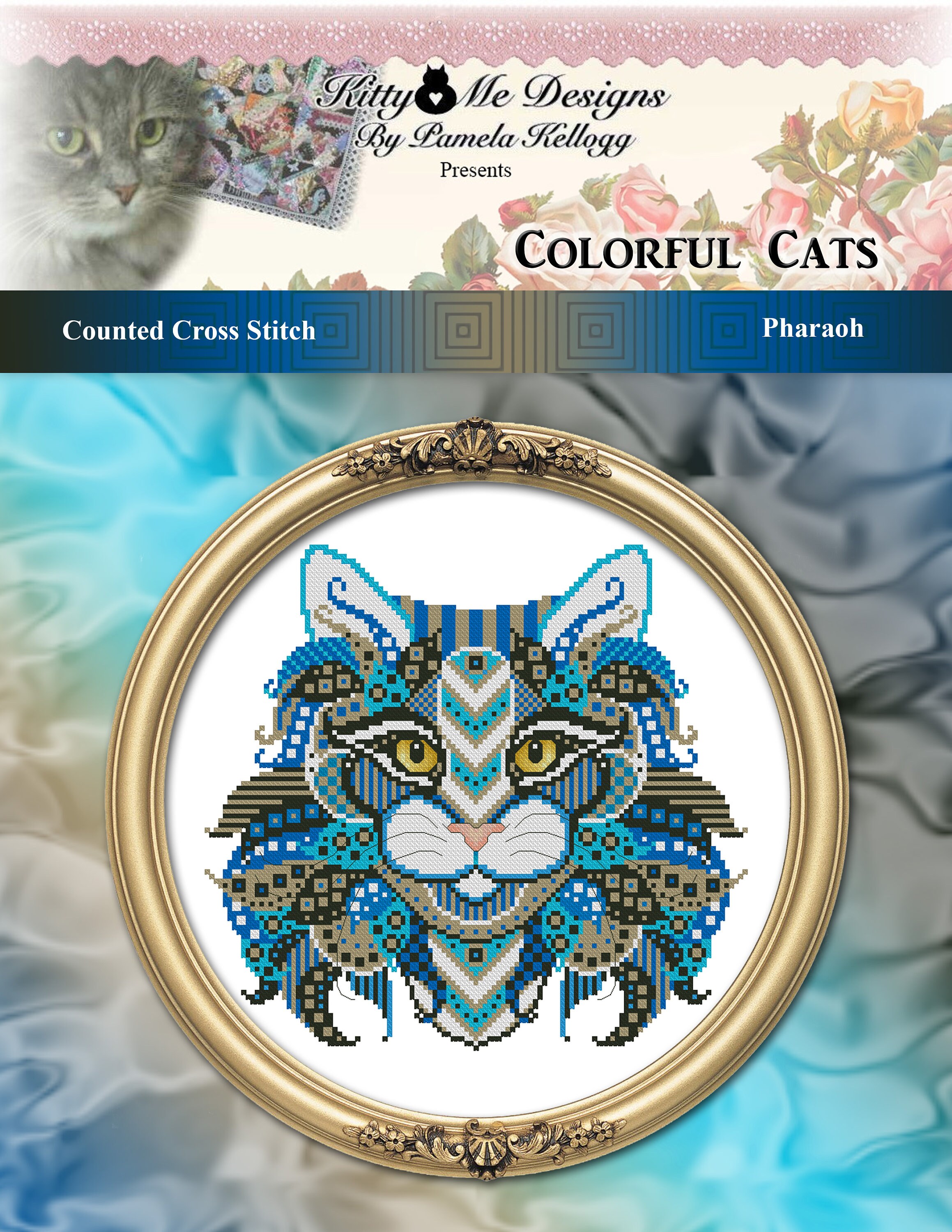 Colorful Cats Exclusive Kitty Counted Cross Stitch Pattern Leaflet