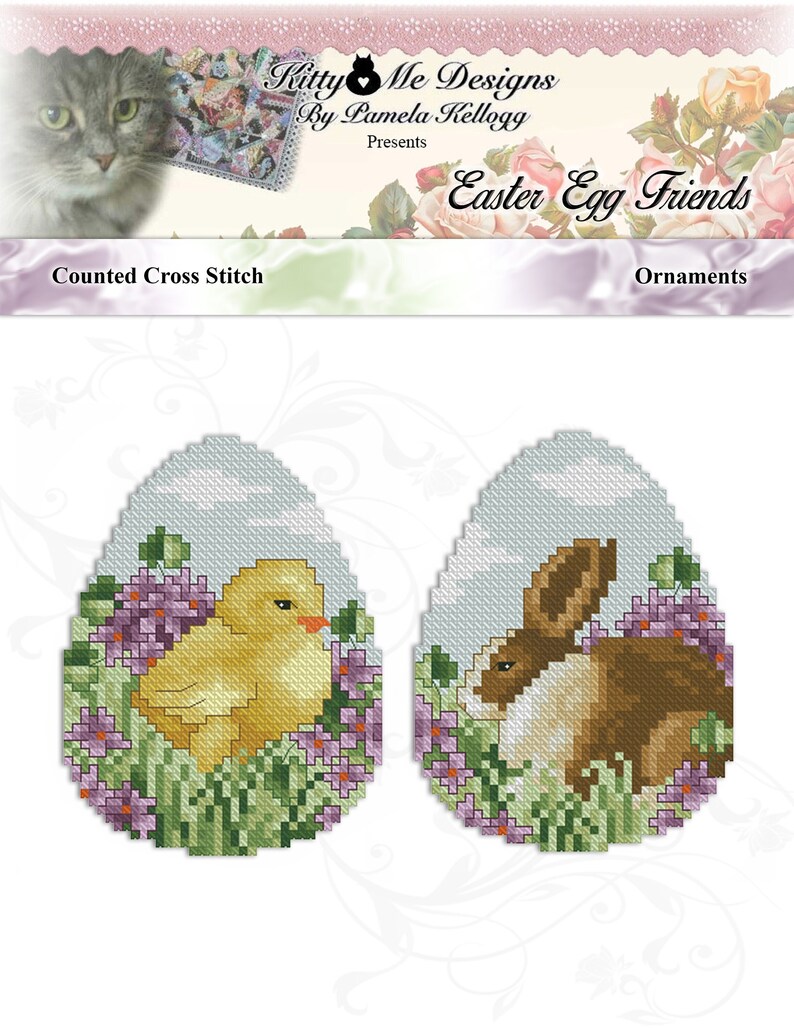 Easter Egg Friends Counted Cross Stitch Pattern Leaflet by Pamela ...