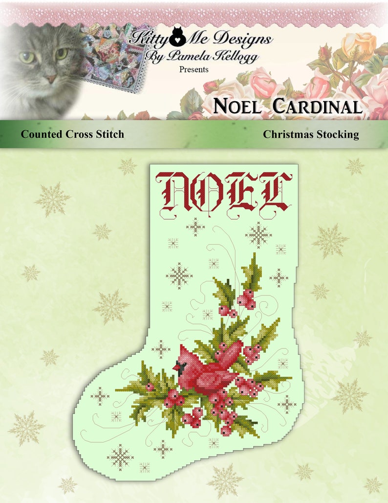 Rose And Grapes Victorian Christmas Stocking Cross Stitch Pattern PDF Download by Pamela Kellogg image 4