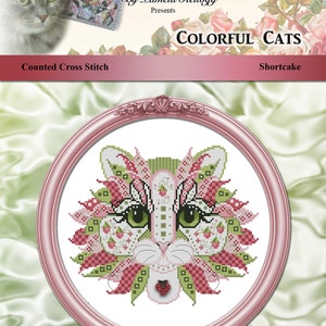 Colorful Cats Midnight Cross Stitch Pattern Instant Digital PDF Download by Pamela Kellogg image 8