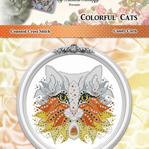 Colorful Cats Merlin Halloween Counted Cross Stitch Pattern Instant Digital PDF Download by Pamela Kellogg image 10