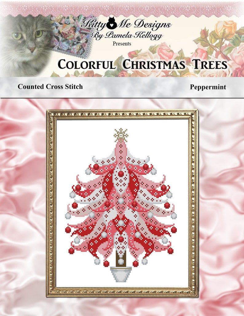 Colorful Cats Jingle Christmas Mandala Cat Counted Cross Stitch Pattern Digital PDF Download by Pamela Kellogg image 9