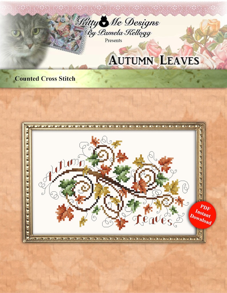 Autumn Leaves Counted Cross Stitch Pattern Instant Digital PDF - Etsy ...
