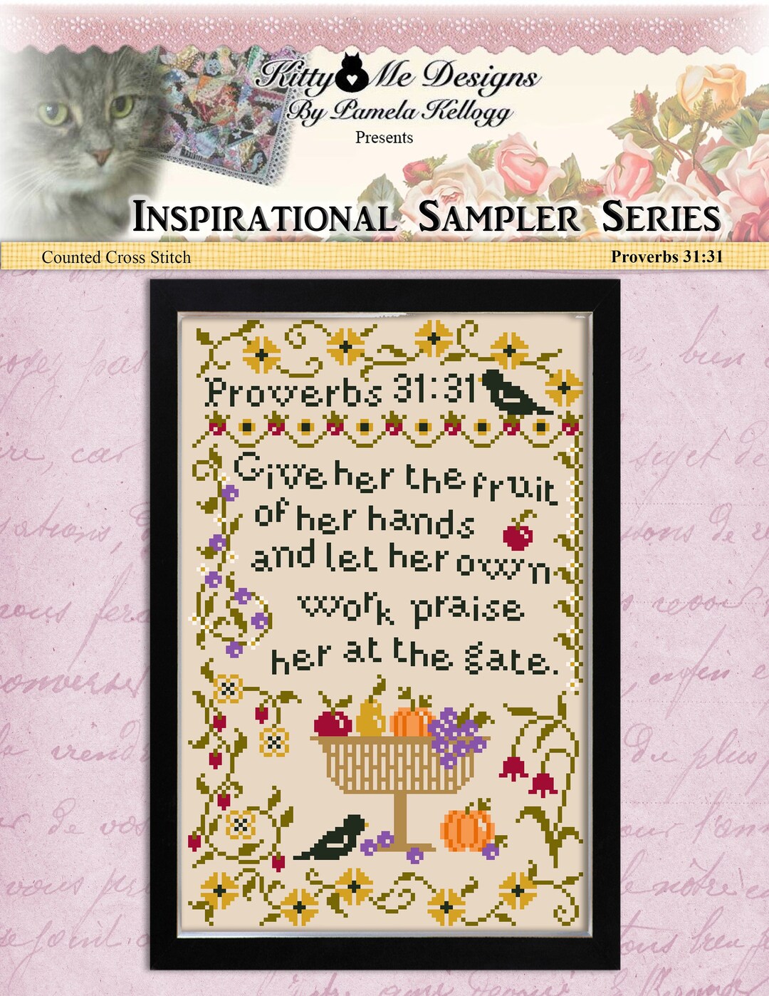 Counted Cross Stitch Pattern Inspirational Sampler Proverbs 31:31 - Etsy