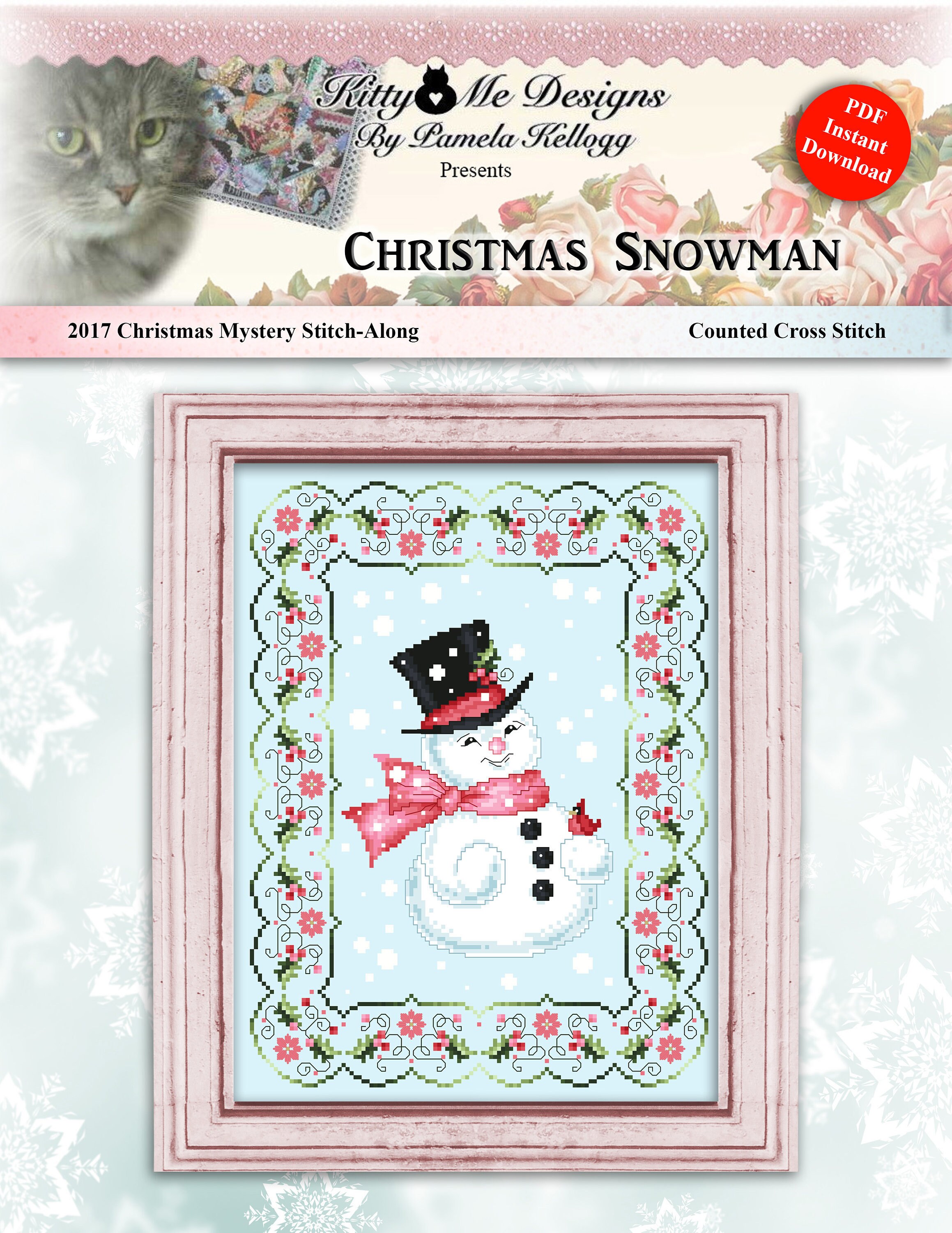 Christmas Snowman Cross Stitch Pattern PDF Instant Download - Etsy
