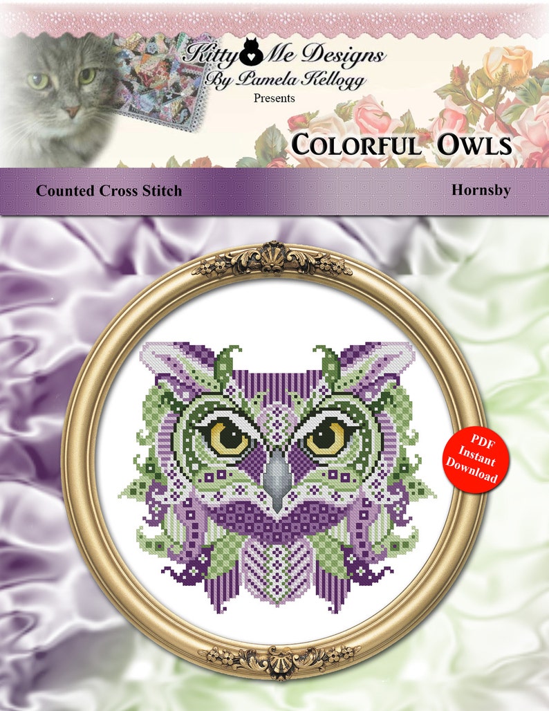 Colorful Owls Hornsby Modern Geometric Mandala from Kitty & Me