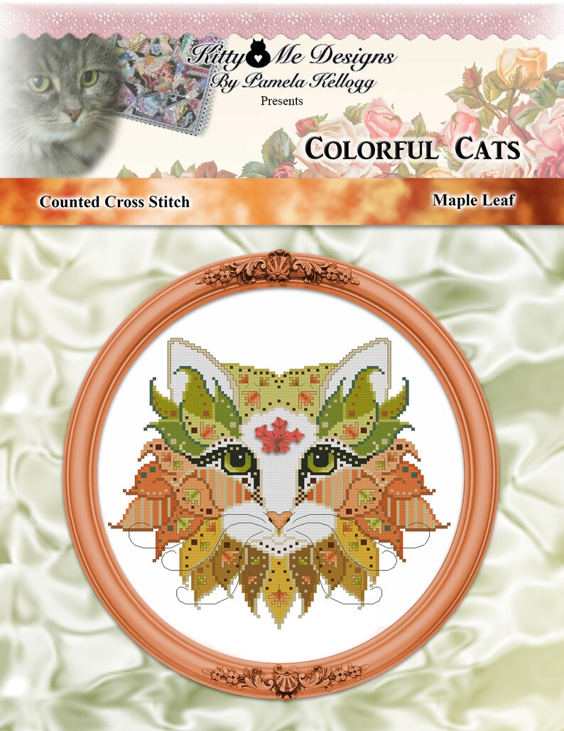 Colorful Cats Merlin Halloween Counted Cross Stitch Pattern Instant Digital PDF Download by Pamela Kellogg image 9