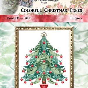 Colorful Cats Jingle Christmas Mandala Cat Counted Cross Stitch Pattern Digital PDF Download by Pamela Kellogg image 8