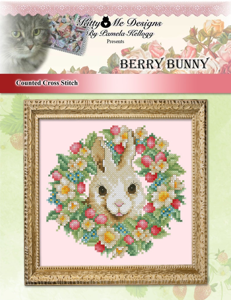 Amidst The Clover Counted Cross Stitch Bunny Pattern Digital PDF Download by Pamela Kellogg image 5