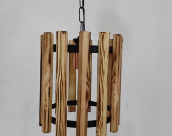 Wood-Metal Single Lighting, Pendant Lamp Metal Chandelier, Single and Stylish Living Room Lighting,  Chandelier Home Decor