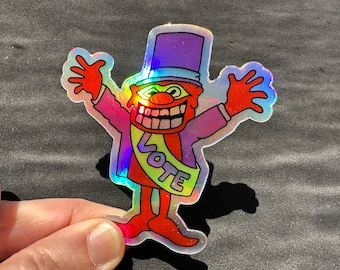 Press Your Luck No Whammies VOTE Karma Chameleon holographic sticker