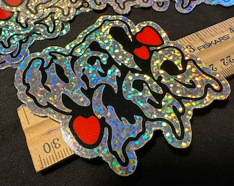 Wet Leg band logo holographic glitter rainbow stickers