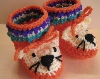 Tasmanian Tiger Booties for little tootsies (crochet patterns)