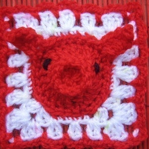 Year of the pig square, motif and baby gifts crochet pattern image 1