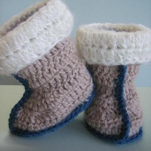 Aussie Snuggly Ugg Crochet Booties baby toddler size crochet patterns image 2