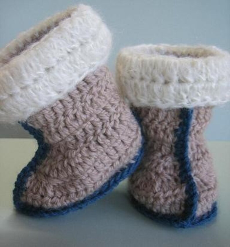 Aussie Snuggly Ugg Crochet Booties baby toddler size crochet patterns image 2