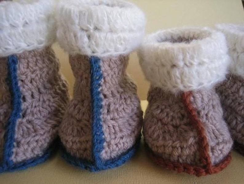 Aussie Snuggly Ugg Crochet Booties baby toddler size crochet patterns image 3