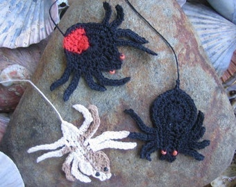 Australian Killer Spiders - crochet patterns bookmarks and motifs
