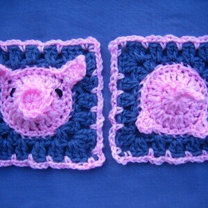 Year of the pig square, motif and baby gifts crochet pattern image 2