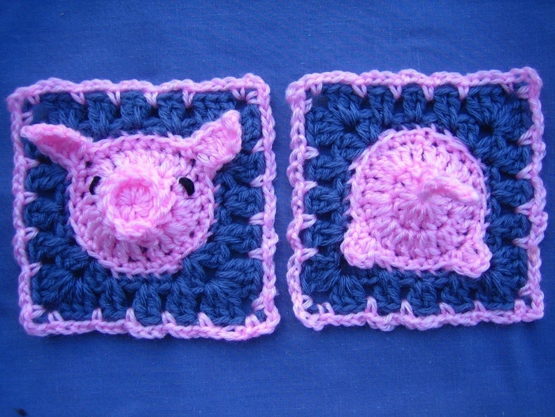 Year of the pig square, motif and baby gifts crochet pattern image 2