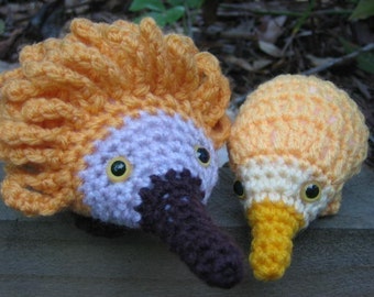 Echidna and baby puggles crochet patterns