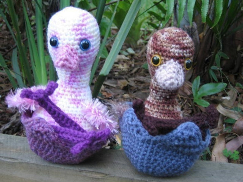 Emu Chicks and Egg Shell crochet pattern image 1