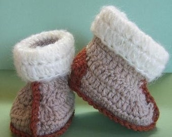 Aussie Snuggly Ugg Crochet Booties (baby - toddler size) crochet patterns