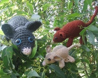 Pesky Possums crochet patterns - Ring tail, brush tail and sugar glider