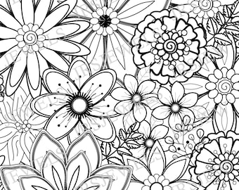 Printable Floral Coloring Page