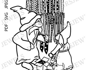 Another Necktie for Dad Gnome Coloring Page, PDF, SVG, Jpeg