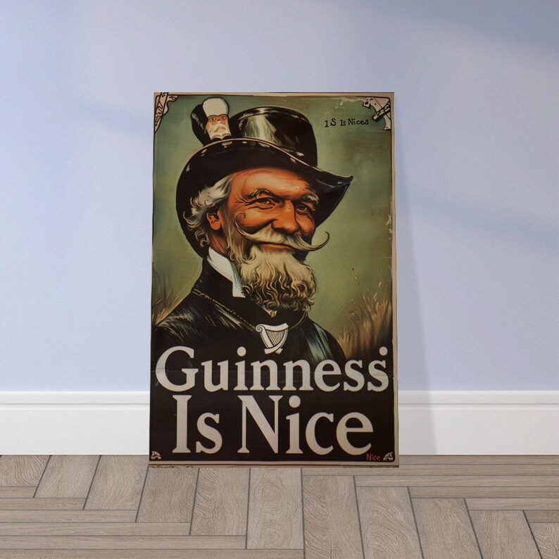 Vintage-Style "Guinness is Nice" Pub Poster, Irish Bar Wall Art image 4