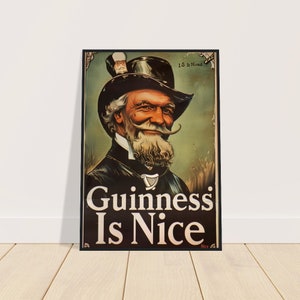 Vintage-Style "Guinness is Nice" Pub Poster, Irish Bar Wall Art 70x100 cm / 28x40″