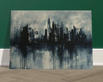 Charcoal City Skyline Canvas Print