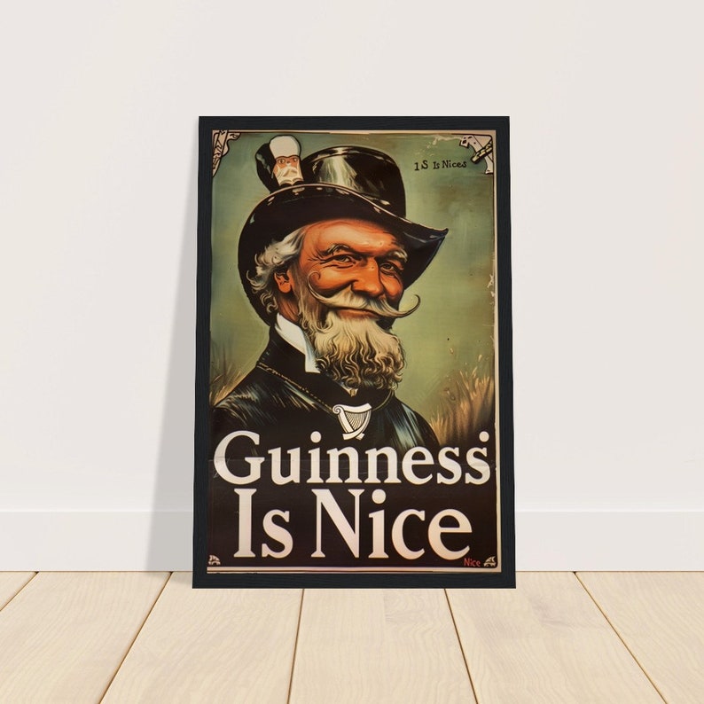 Vintage-Style "Guinness is Nice" Pub Poster, Irish Bar Wall Art image 3