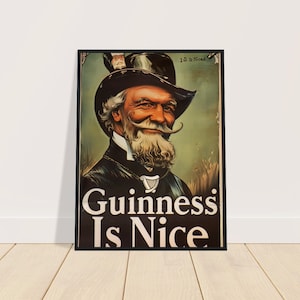 Vintage-Style "Guinness is Nice" Pub Poster, Irish Bar Wall Art 60x80 cm / 24x32″