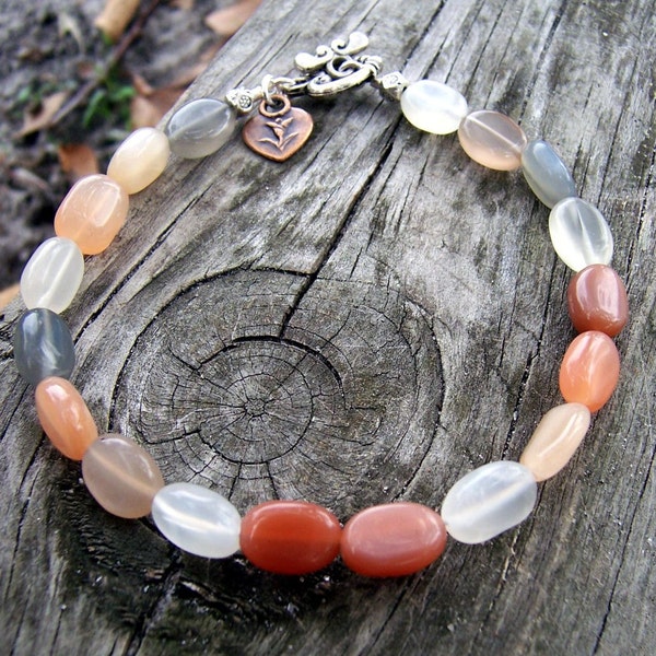 Under the Moonlight MOONSTONE bracelet with COPPER charm