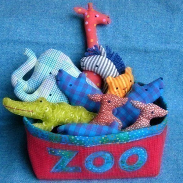 Zoo Set - Little Softies PDF sewing pattern, INSTANT DOWNLOAD, Zoo Animals pattern, Soft toys for babies and toddlers, Elephant, Giraffe