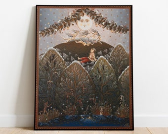 Art Print Titled saint Andrew's Night by Ana Dragan, Folk Art Print