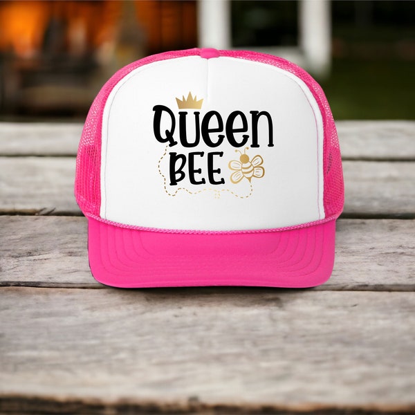 Queen Bee Trucker Hat, Summer Bee Cap, Slay Like A Queen, Crown Your Head With Trendy Cap, Accessorize Like Royalty, Fashion Inspiration Cap