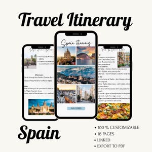 Reiseverlauf Vorlage Spanien Mobile Reiseplaner Bearbeitbarer Reiseführer Bearbeitbar in Canva Europa Reiseplaner Spanien Urlaub