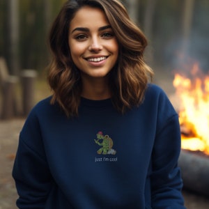 Embroidered Turtle Sweatshirt: Cozy Animal Hoodie