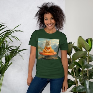 Yoga Cat T-Shirt: Meditating Cartoon Cat, Namaste Yogi Gift